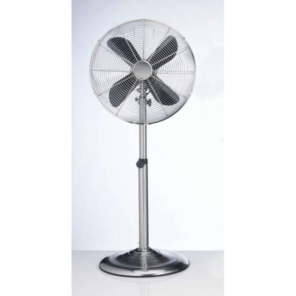 oscillating adjustable standing indoor traditional floor fan silver style