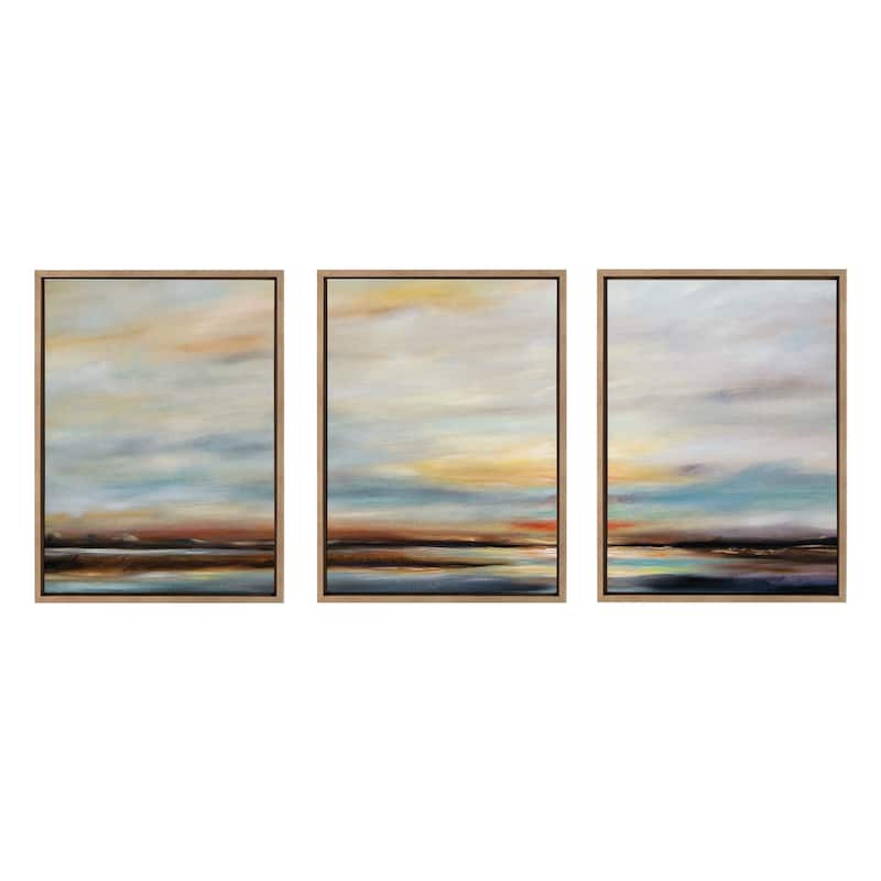 Kate and Laurel Sylvie Carolina Sunset Canvas Art Set by Mary Sparrow
