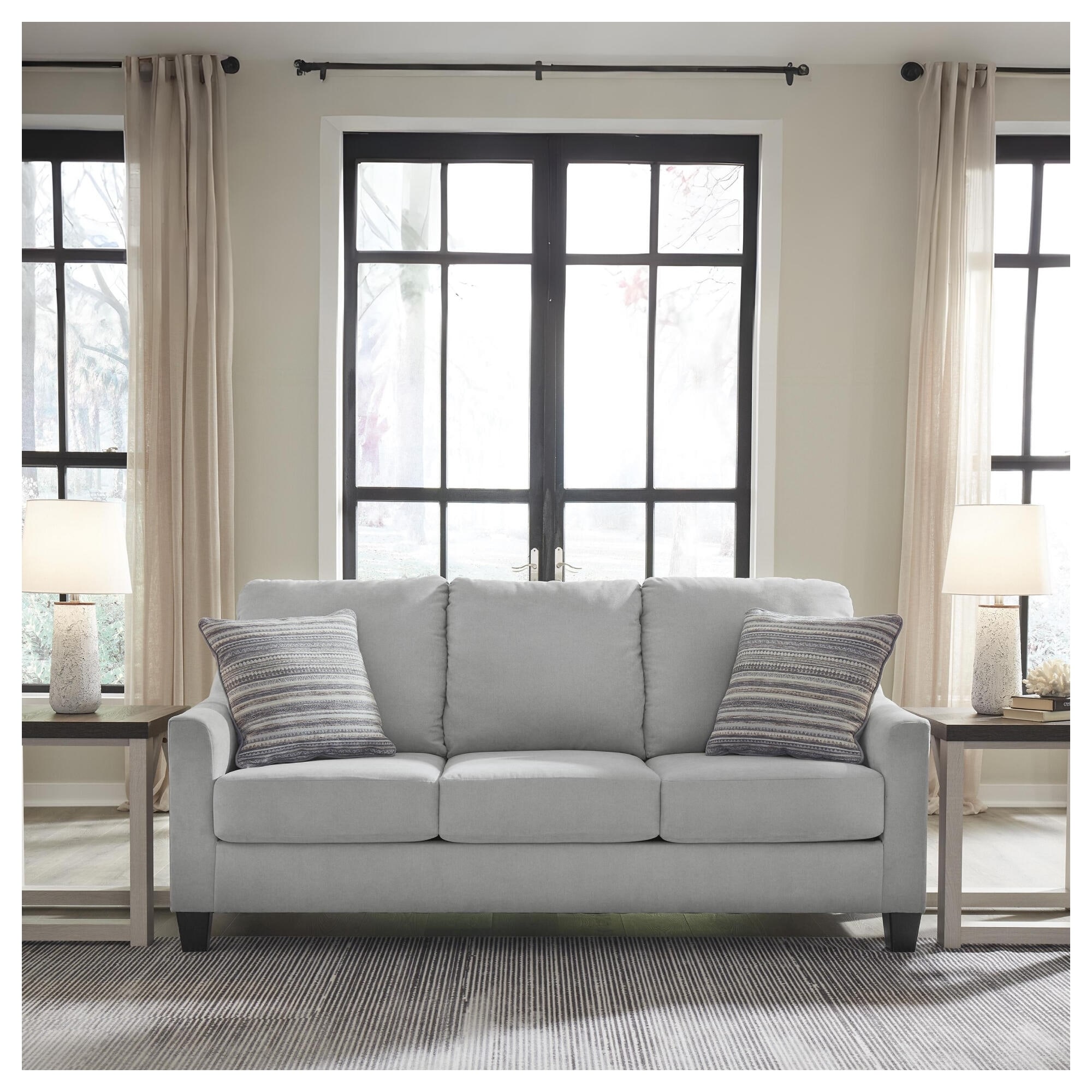Signature Design by Ashley Adlai Light Gray Queen Sofa Sleeper - 80"W x 39"D x 40"H