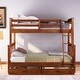 preview thumbnail 1 of 7, Twin-Over-Full Bunk Bed with Ladders and Two Storage Drawers(Can Be Separated), Walnut