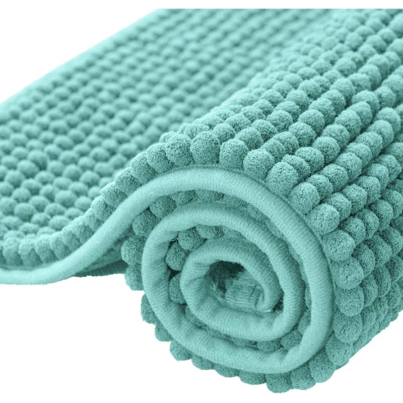 Subrtex Luxury Chenille Bath Rugs Soft Bathroom Mats - 20x32 - Light Green