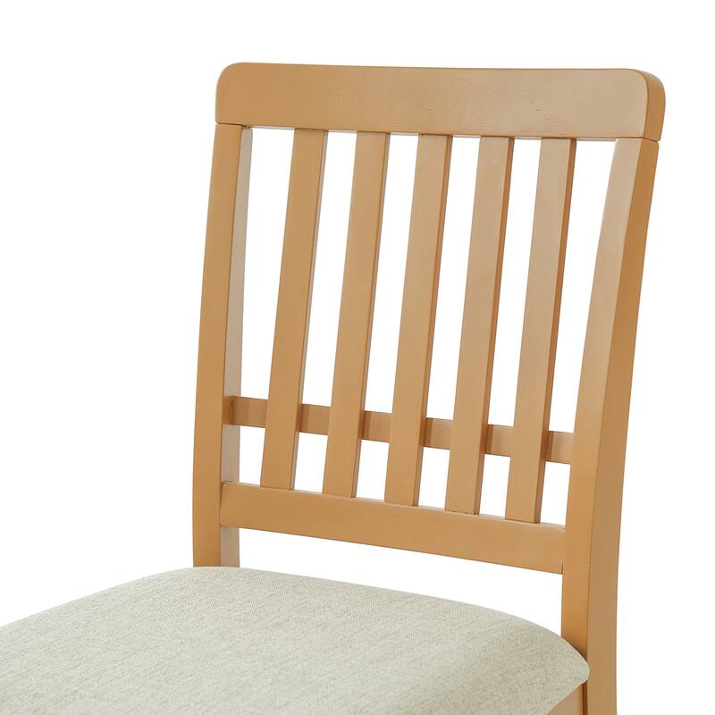 2-Piece Modern Scandinavian Dining Chairs, Curved Wood Backrest with Gray Fabric Seat, Finish for Dining Room and Apartment