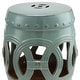 preview thumbnail 5 of 4, Outsunny 14" Multi-Use Ceramic Garden Stool / Round Side Table / Foot Rest with Knotted Ring Design Antique-Blue Green