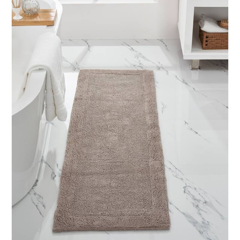 Better Trends Bath Rugs Set 100% Cotton Tufted Soft Water Absorbent Bathroom Rug for Shower, Sink Bath Mats Edge Collection