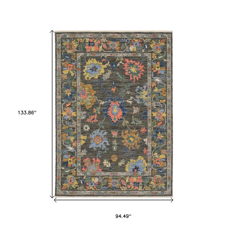 HomeRoots Oriental Traditional Rectangle Area Rug