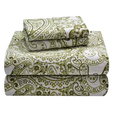 Pointehaven Cotton Boho Paisley Sheet Set