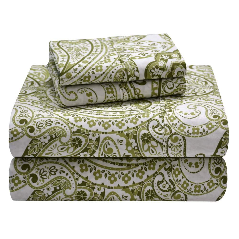 Pointehaven Cotton Boho Paisley Sheet Set
