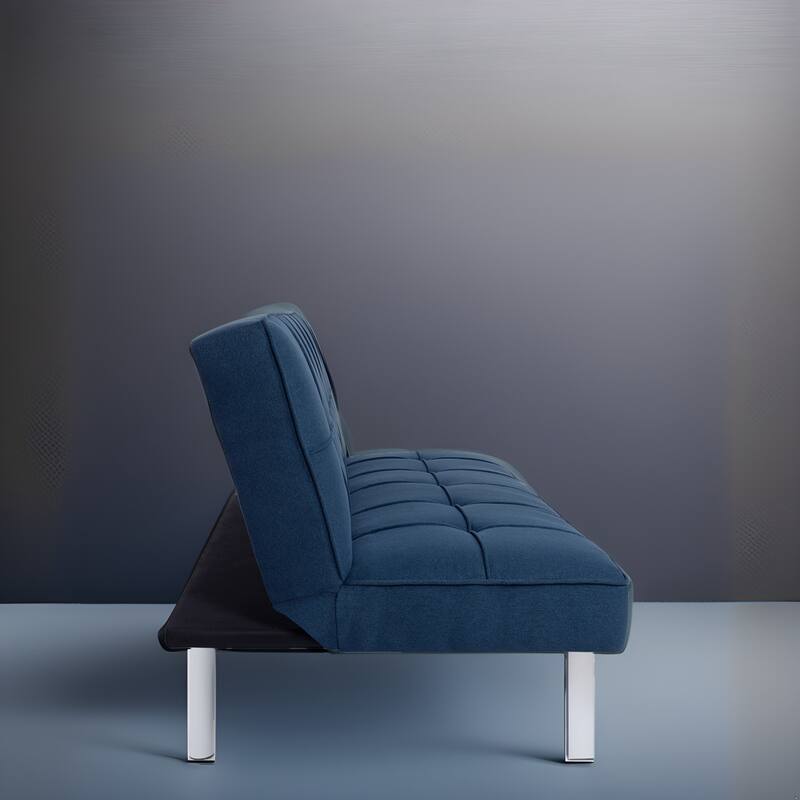 Modern Comfort Futon Sofa Bed - Tufted, Convertible, Linen Fabric, Sleeper Couch for Living Room or Guest Room