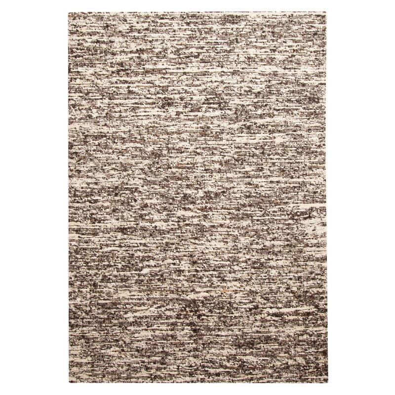 ECARPETGALLERY Braid weave Sienna Dark Brown Wool Rug - 6'2 x 9'2