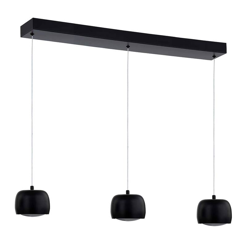 Justice Design Group Frascati LED 3-Light Linear Chandelier - Matte Black Finish