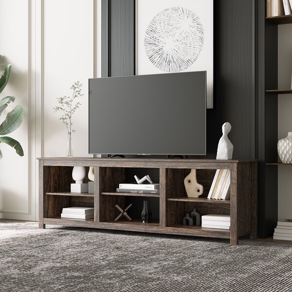 TV Stand with 6 Storage Compartments and 1 Open Shelf Cabinet