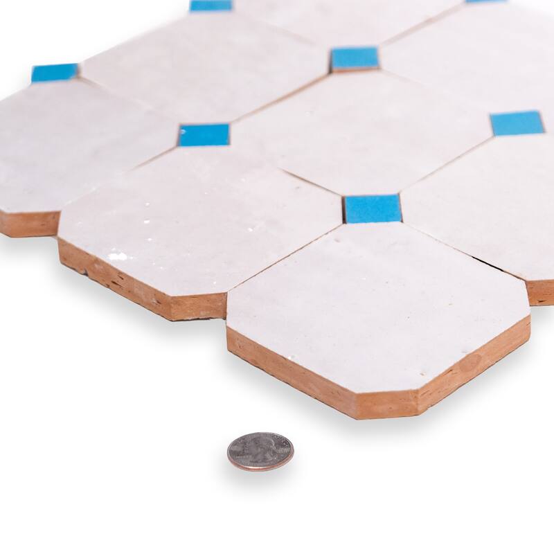 Contemporary Zellige Panels, 12" X 12" X 1/2", White-Skylight Accents