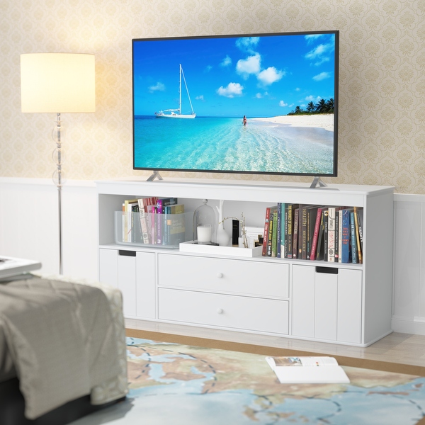 Elephance Modern TV Stand Cabinet for UP to 50 TV Wood Storage Cabinet for Living Room On Sale Bed Bath Beyond 33015448