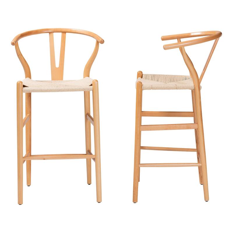 Paxton Modern & Contemporary 2-Piece Wood Bar Stool Set