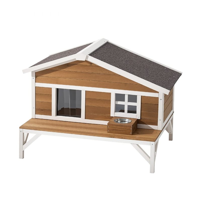 Outdoor Cat House with Insulated Foam Panels and PVC Curtain Weather-Resistant Design
