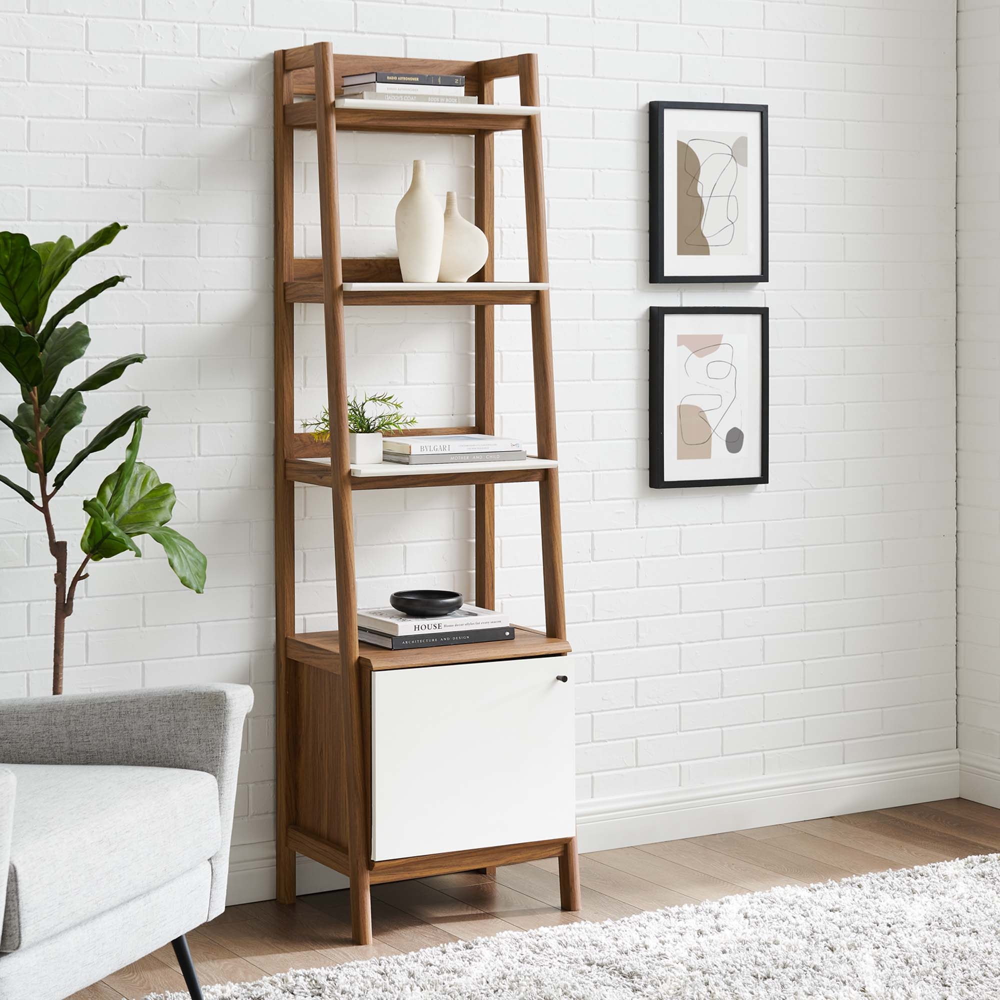 White Mid Century Modern Bookshelves Bed Bath Beyond