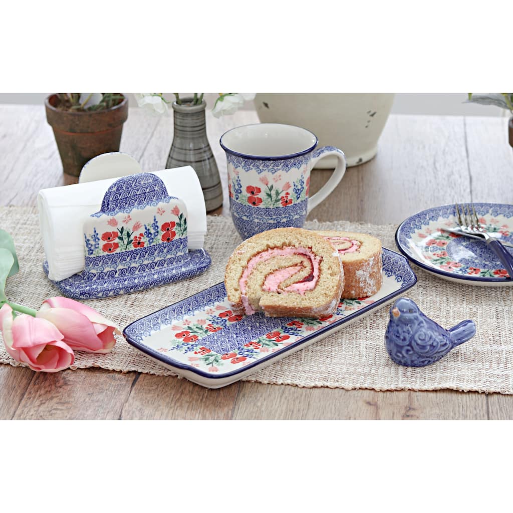Blue Rose Polish Pottery 410 Ceramika Artystyczna Bread Tray
