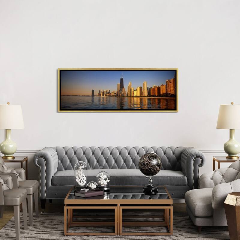 iCanvas "Buildings on the waterfront, Chicago, Illinois, USA" by Panoramic Images Framed Canvas Print