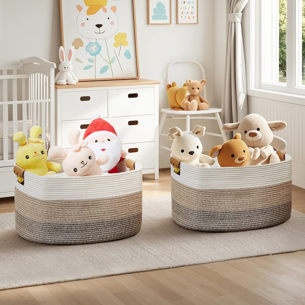 VECELO Storage Fabric Basket Set of 2