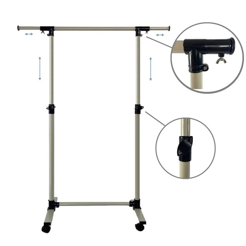 Short Clothing Racks for Hanging Clothes with Bottom Shelves & Wheels
