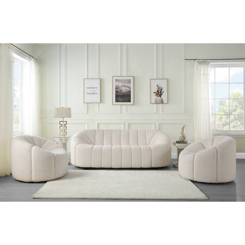 Christia White Tufted Sofa