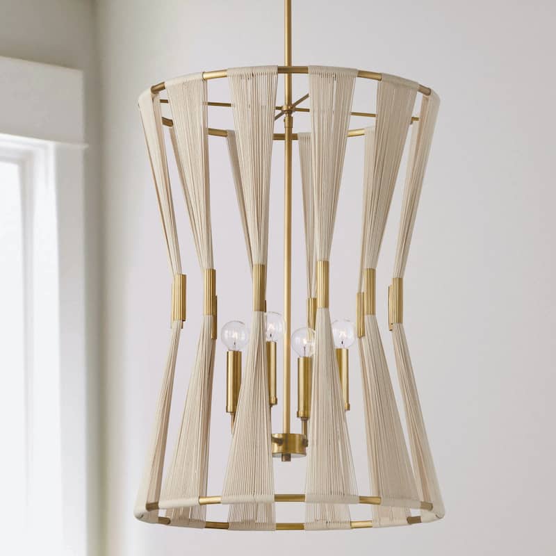 Bianca 19.5" 4-light Patinaed Brass Foyer Pendant