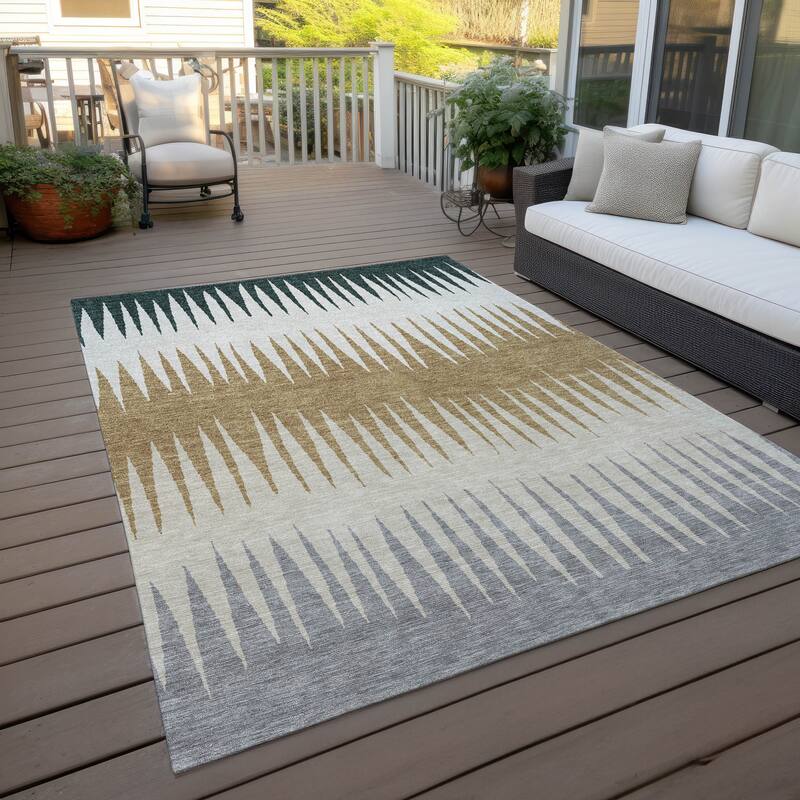Machine Washable Indoor/ Outdoor Chantille Contemporary Ombre Rug - Charcoal - 2'6" x 3'10"