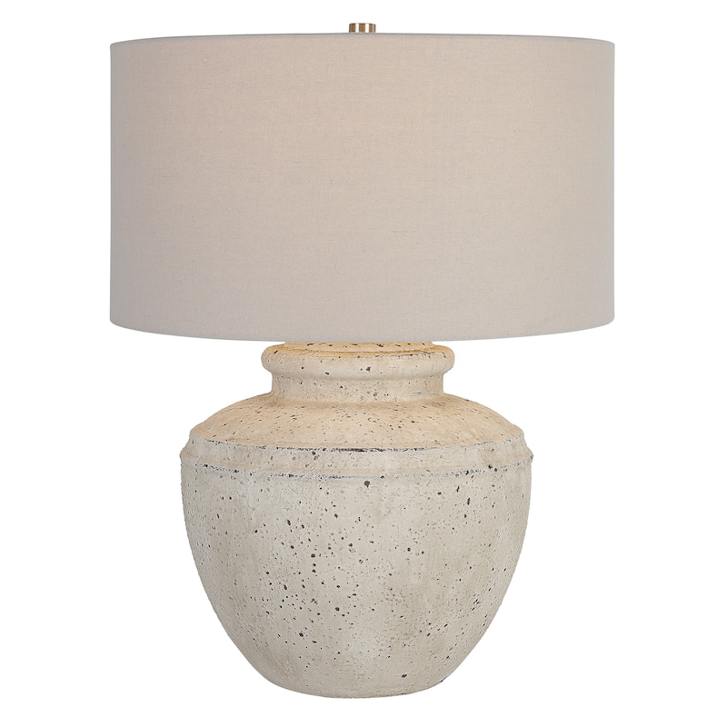 Uttermost Artifact Aged Stone Table Lamp - 18 W x 24.5 H x 18 D (inches) - Dark Undertones