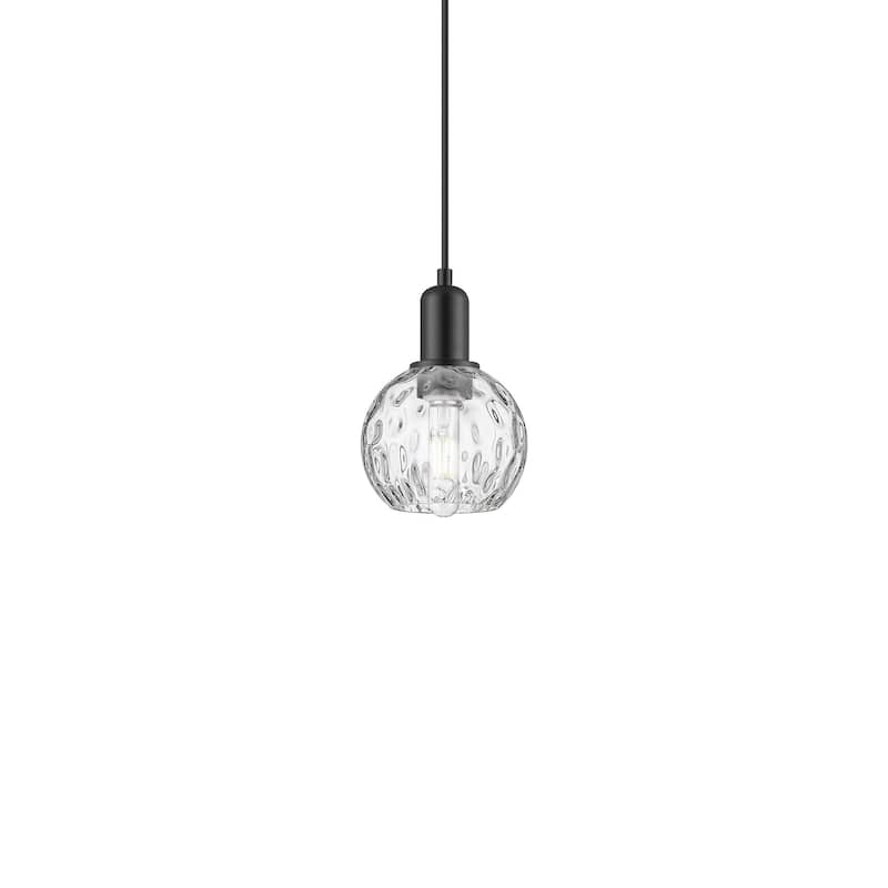 Innovations Lighting 716-1P-9-6 Athens Water Glass Pendant Athens - Matte Black / Clear Water Glass