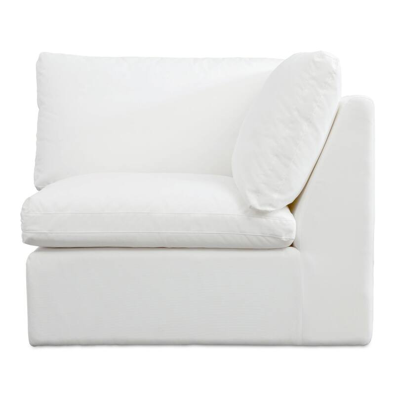 NADAAL STUDIOS Odessa , Outdoor Corner Chair With Weather-Resistant Performance Fabric - 40"W x40"D x35.8"H - White