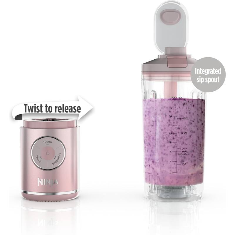 Ninja BC251PK Blast Max Cordless Blender, 22oz, Pink - Certified Refurbished