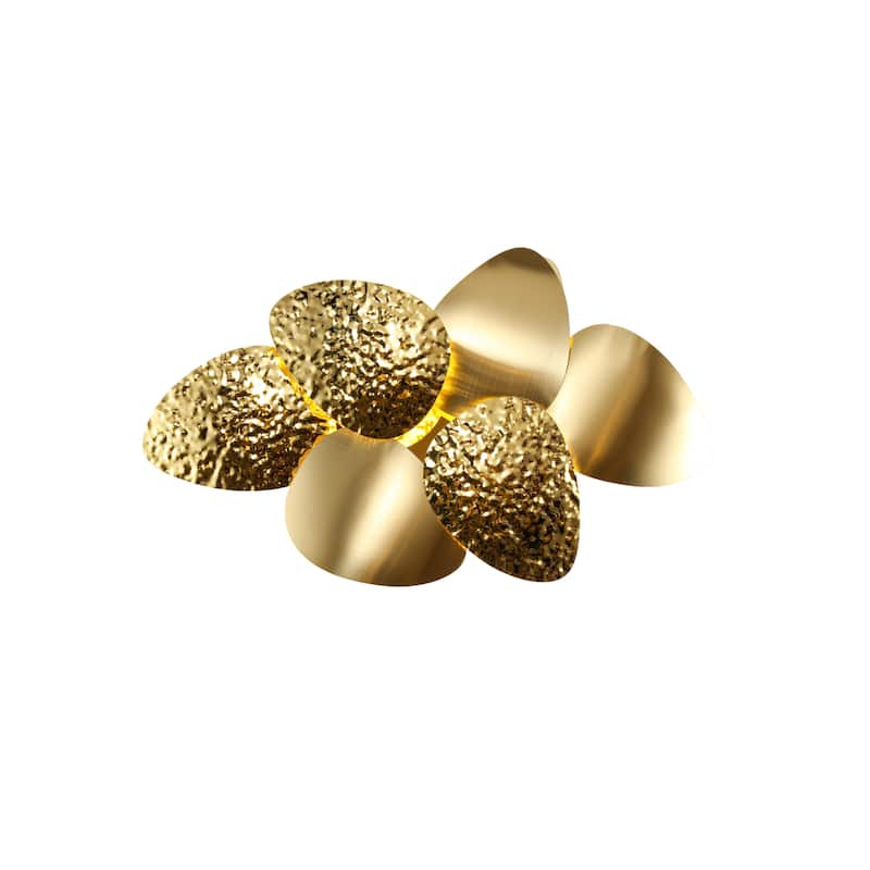 6 Light Gold Stainless Steel Petal LED Wall Sconce