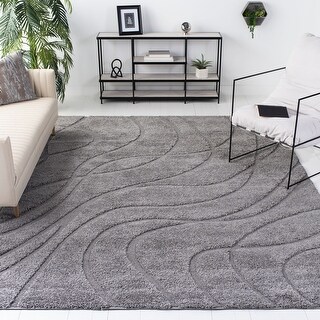 SAFAVIEH Florida Shag Sigtraud Abstract Waves 1.2-inch Area Rug