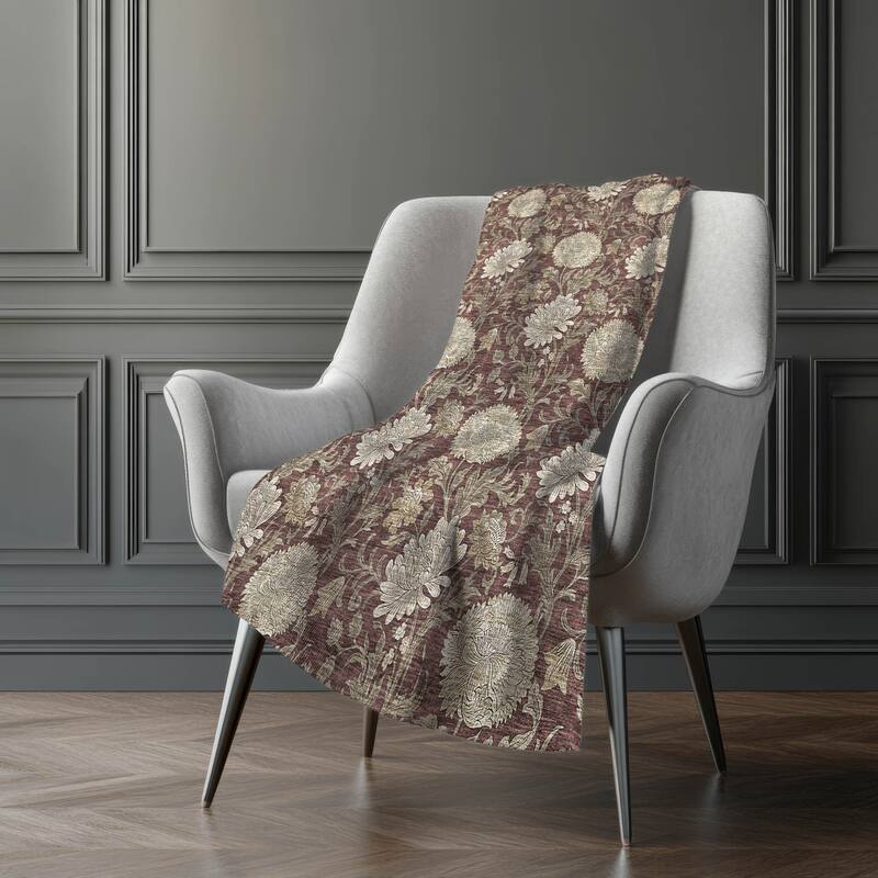 Premium Machine Washable Floral Sherpa Throw Blanket