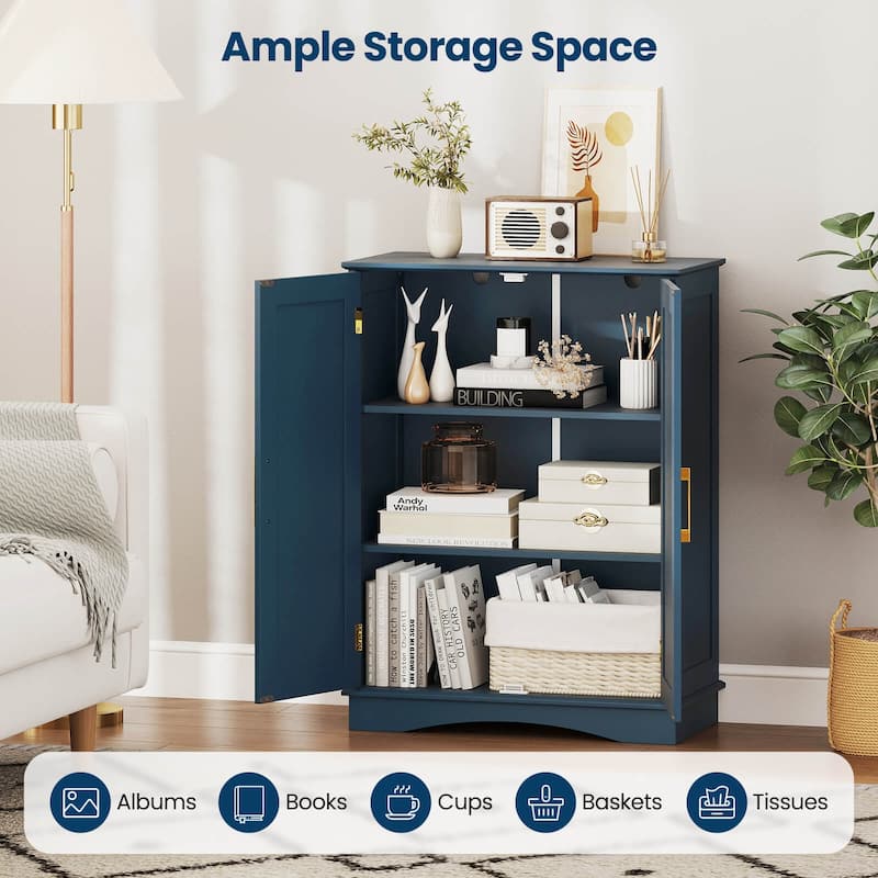 Costway Floor Storage Cabinet Modern Storage Organizer with Adjustable - See Details