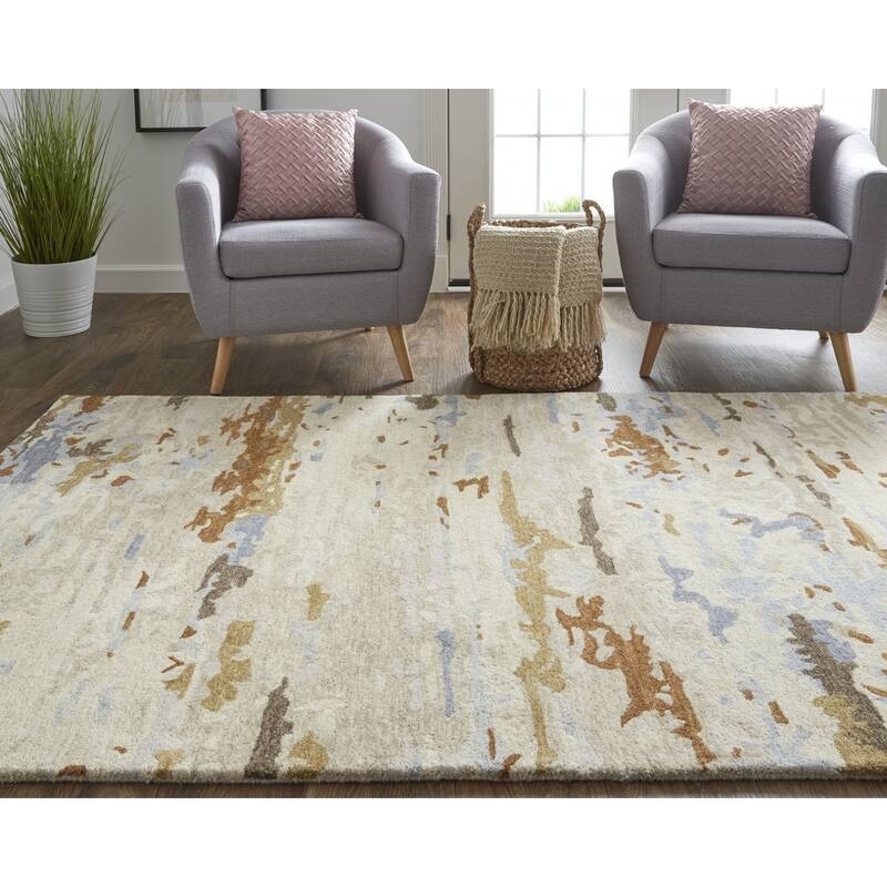 Xudu Hand Tufted Abstract Stain Resistant Soft Area Rug By HomeRoots - 5' x 8'