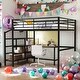 preview thumbnail 2 of 7, Modern Full Size Loft Bed with Desk and Lateral Storage Ladder,Solid Construction for Bedroom