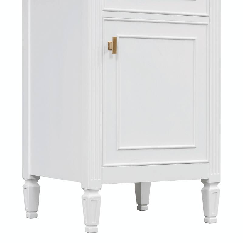 20" Bathroom Vanity, Sink with Solid Wood Legs, Adjustable Shelf, Tilt-Out Drawer