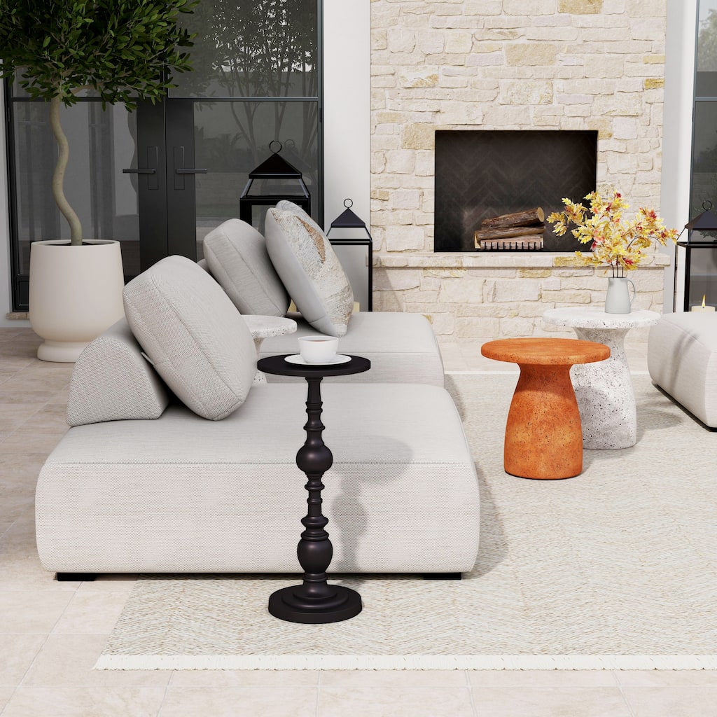 Darien Outdoor Round Pedestal Side Table