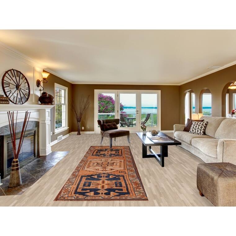 Handmade Transitional Oushak Turkish Vintage Runner Rug - 3'8"x 12'4"
