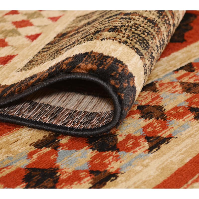 Mayberry Rugs Aspen Multi Lodge Bear Area Rug