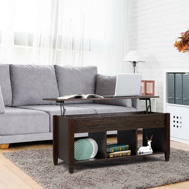 Living Room Furniture Lift Top Storage Coffee Table - Brown