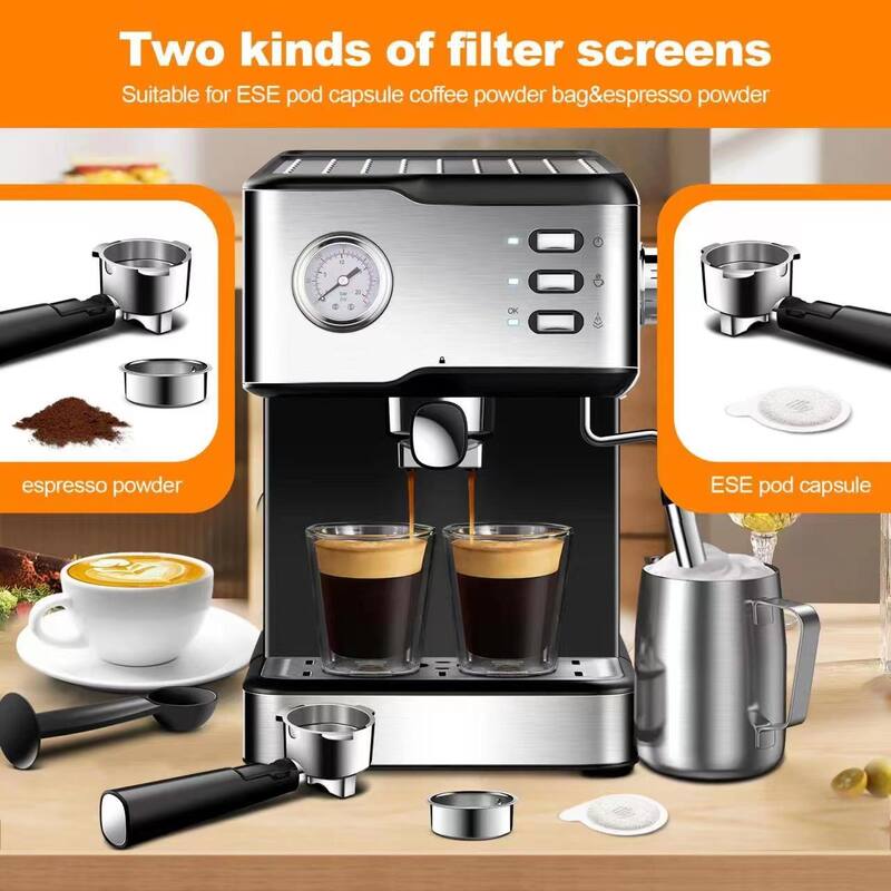 20Bar Espresso Machine with Professional Milk Frothing Wand and Temperature Control