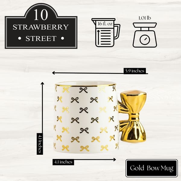 10 Strawberry Street Bow Mugs, Set of 4 - Bed Bath & Beyond - 43275017