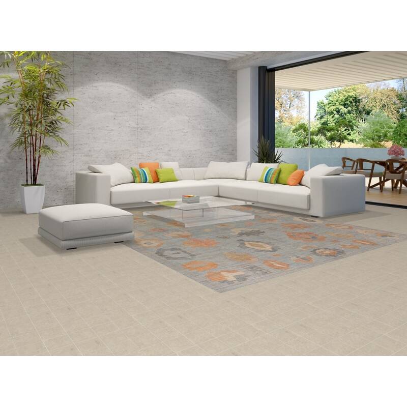 Vegetable Dye Blue Oushak Turkish Area Rug Handmade Wool Carpet - 9'4" x 11'10"