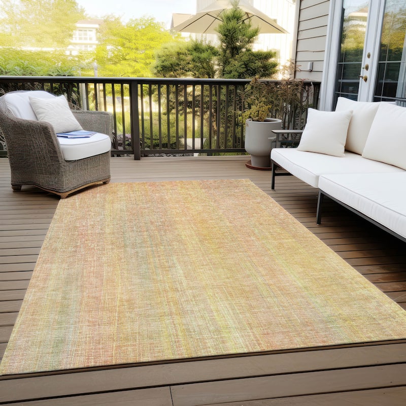 Machine Washable Indoor/ Outdoor Ombre Solid Chantille Rug - 2'6" x 3'10" - Blush