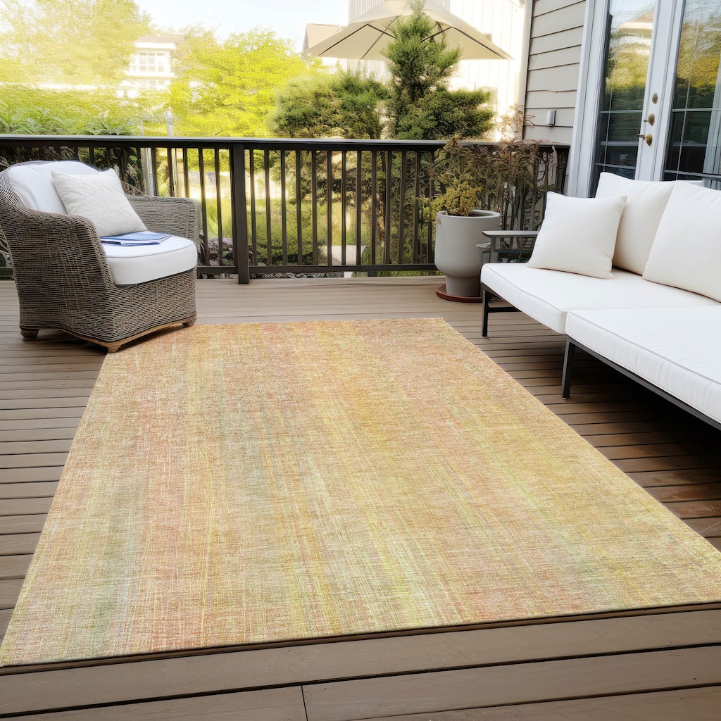 Machine Washable Indoor/ Outdoor Ombre Solid Chantille Rug