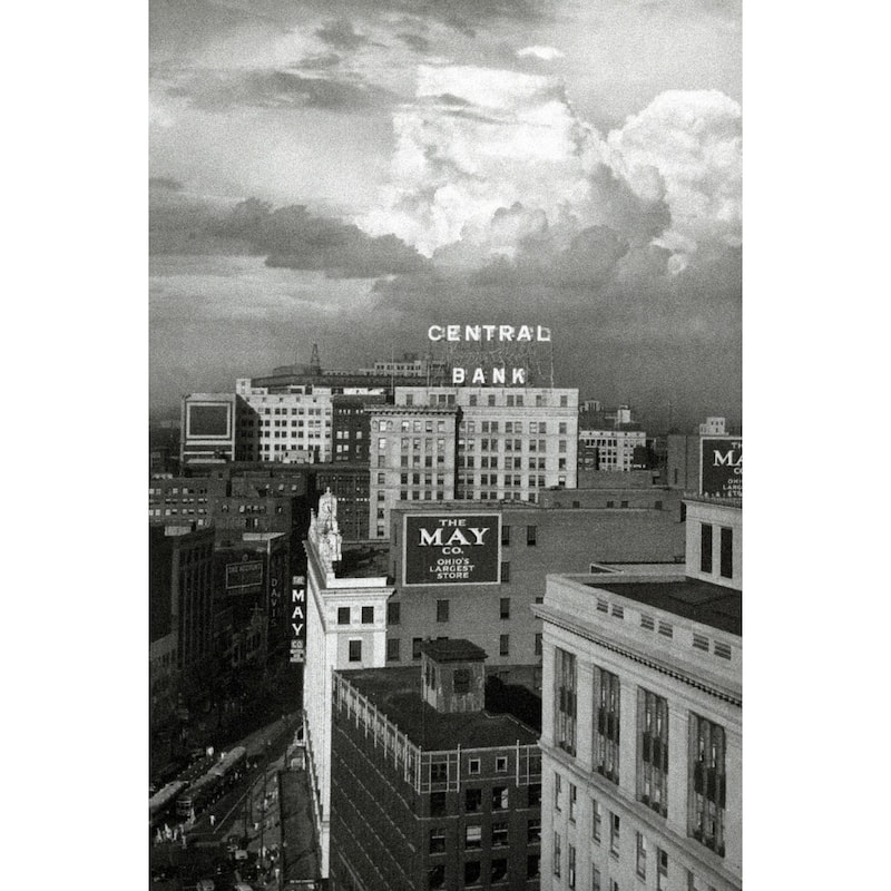 Cleveland Skyline Black and White Gallery Wrapped Canvas - 20 x 30