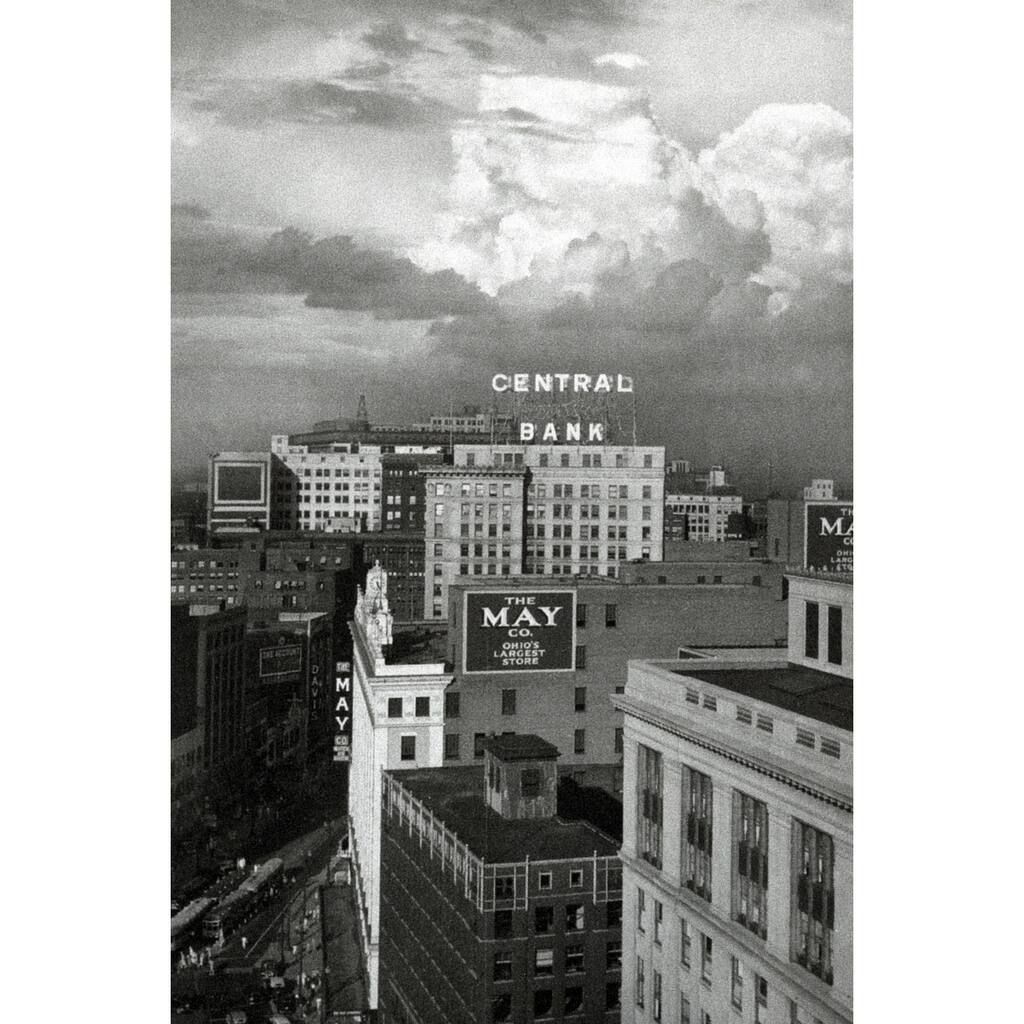 Cleveland Skyline Black and White Gallery Wrapped Canvas
