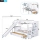 preview thumbnail 11 of 13, Twin over Twin Bunk Bed with Storage Staircase, Slide and Drawers, Desk with Drawers and Shelves